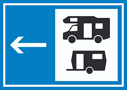 HB-Druck Wohnmobil- und Wohnwagenplatz Links Symbol Schild A2 (420x594mm)