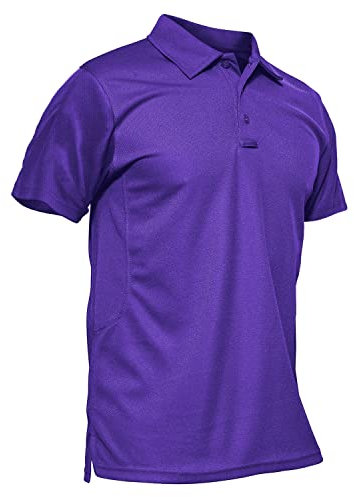 KEFITEVD Mens Polo Shirts Casual Golf Breathable Hiking Shirts Summer Lightweight Athletic Tops,Purple,3XL