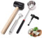 HZIYOU Coco Opener Set d'outils, Kit d'ouverture De Noix De Coco en Acier Inoxydable De Qualité Alimentaire, Ouvre - Coquille, Marteau, Copeau De Noix De Coco, Ouvre - Trous (4 PCS)