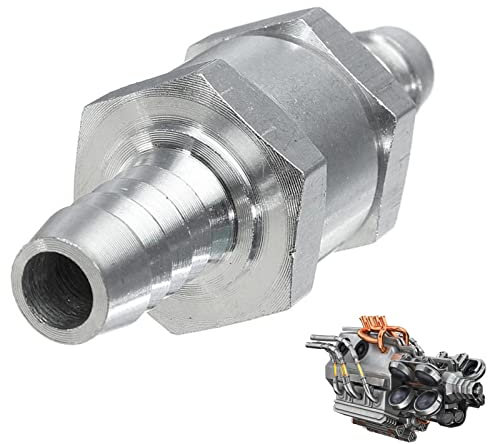 Abbto Válvula antiretorno de combustible de sentido único - Way Fuels 6/8/10/12 Line Válvula antiretorno | Plata de aluminio Diesel Anti-retorno para combustibles Diesel Automóviles, helicópteros,