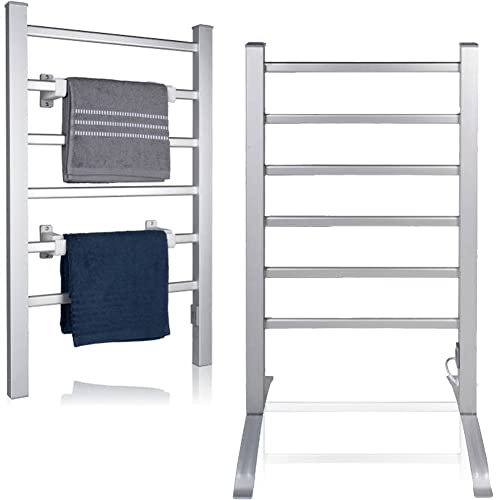 STAKMANN Scaldasalviette Elettrico 2in1 da Terra e Parete Asciugabiancheria Scalda Asciugamani Elementi Riscaldanti Scaldasciugamani Scalda Salviette Sicuro per Bagno Robusto Termoarredo 6 Barre