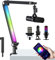 YOUSHARES RGB Mikrofon Arm kompatibel mit Shure SM7B, MV7, HyperX QuadCast, Blue Yeti, Rode, Razer Seiren mini und anderen Gaming Mic, Bluetooth Boom Arm mit RGB, für 1/4, 3/8 und 5/8 Adapter Mic