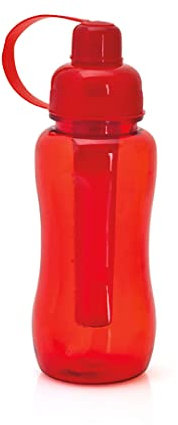 Gourde de sport 600 ml Transparent Thermique Glace STICK Gym Réfrigérant Sans fuite Gym Yoga Course Football Vélo Sport coloré (ROUGE)