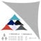 Sichtschutz Toldo Vela Triangular 2x2x3M, Shade Sail, 95% Protección Rayos UV, 220GSM Densidad para Exteriores, jardín - Gris Claro