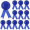 DIVINA VITAE Rosetten Für Gewinner Medaillen Set 12 Stück Turnierschleifen 1st to 3rd Platz Blanko Rosettes Medaillen Bänder Für Sportveranstaltungen Klassenzimmer Talentshows DIY-Partyzubehör (Blau)