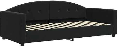 vidaXL Tagesbett, Gästebett 2-in-1, Sofabett Schlafsofa für Schlafzimmer Wohnzimmer, Bettsofa Sofa, Modernes Design, Schwarz 90x200cm Samt