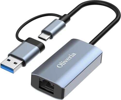 Adaptateur USB-C vers Ethernet - USB 3.0 vers RJ45 Gigabit Ethernet LAN 1000 Mbps Adaptateur réseau pour Windows/Mac/Linux