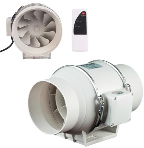 TWSOUL 4in Regelbar Rohrventilator, Abluftventilator für Heizung, Abluftventilator Lüfter, Inline-Kanalventilator Abluftventilator EU Stecker (A - 4in - Stufenlos)