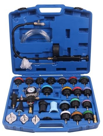 echtools 28 TLG. Kühlsystemtester Kühlerabdrückgerät Kühlsystem Abdrück Kühler Druck Prüfung Abdrückgerät Tester Abdrücken Prüfgerät