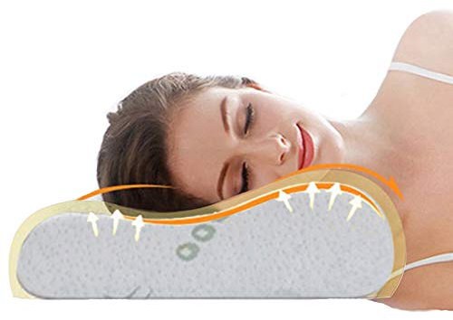 Ecosafeter 2025 Cuscino cervicale per Dormire Recentemente aggiornato,Ergonomico Traspirante Antirussamento Anallergico Federa Bamboo Lavabile