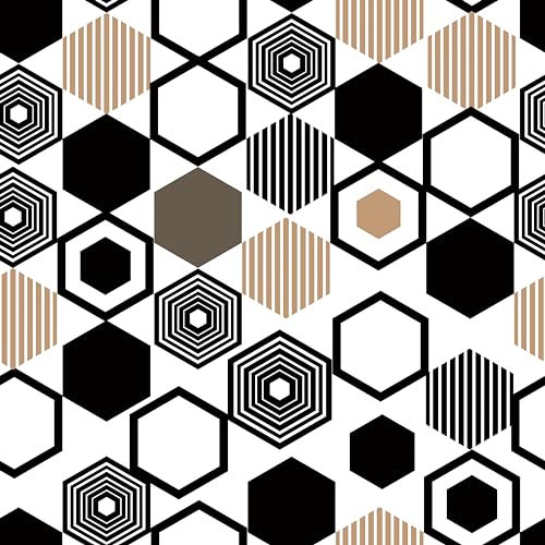 Yullpaper Selbstklebende Tapete Klebefolie Möbel Tapeten Wohnzimmer Muster Abwaschbare Dekofolie Möbelfolie Selbstklebend Geometrische Mustertapete für Schlafzimmer Folie Küchenschränke 44.5 X 260cm