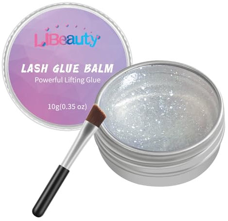 Libeauty Lash Lift Glue, 10g Eye Lash Glue Balm, Lash Lift Glue Adhesive, Strong Sticky, Fruit Flavour, Fast Drying, Lashes Stick Easily, Not Suitable for False Lashes
