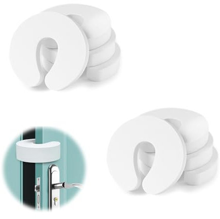 8 Pack Soft Foam Stoppers, Child-Safe Top-Mounted Protectors, Baby Proof Safety Wedge to Prevent Finger Pinch Injuries, Durable Cushion for Slamming Prevention, Ideal for Homes with Kids and Toddlers.