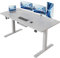Devoko Höhenverstellbarer Schreibtisch 140 x 60 cm mit Kabelwanne, Elektrisch Höhenverstellbarer Stabiler Stehpult, Computertisch 2-Funktions-Memory, Ergonomischer Steh-Sitz Tisch (Grau)
