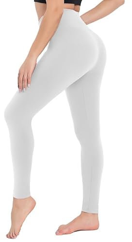 CAMPSNAIL Leggings Damen High Waist Blickdicht Leggins für Sport Yoga Gym (Weiß,XXL)