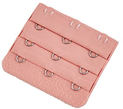 budiniao Sangle d'extension Extensions de soutien-gorge Boucle 3 crochets élastiques Boutons multicolores Remplacement de longueur 3 rangées pour sous-vêtements, rose vif
