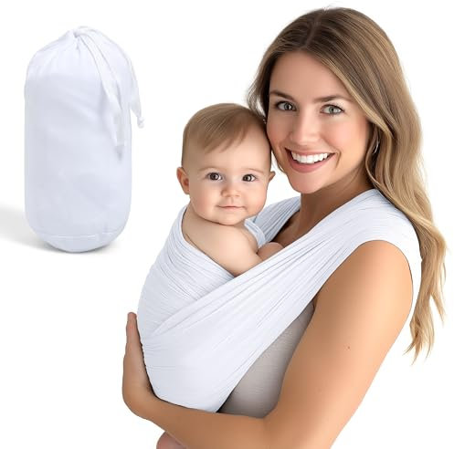 Pino Products Tragetuch baby für Neugeborene - Babytrage Neugeborene ab geburt Stressfreies für Kleinkinder - Perfekt Babystütze Ohne Binden - Leichtes und Elastisch Tragehilfe, Ergonomisch Baby Sling