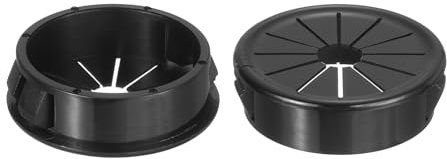sourcing map 5Pcs Cable Grommets, Snap Bushing Grommet for Holes with 1.38(35mm) Mounting, Round Nylon Snap in Cable Desk Grommet for Cables and Cords Management, Black