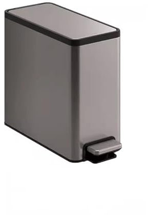 Rubbish Bin Trash Can Household Kitchen Living Room Large Capacity Light Luxury Stainless Steel Bathroom Toilet with Lid High Color Value Waste and Recycling Kitchen Bin(Gris)