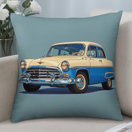 Dekorative Dekokissenbezüge, nostalgische Kunstautos, weich, quadratisch, modern, 50,8 x 50,8 cm, Bauernhaus-Kissenbezüge für Couch, Wohnzimmer, Schlafzimmer, Sofa, 2 Stück