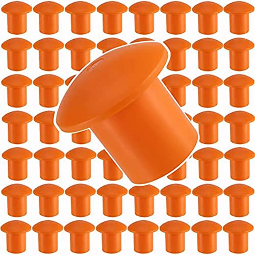Sessleger 80 Stück Rebar-Kappen, Mushroom Rebar Cover, Orange Rebar Covers Caps für Rebar Stake, Rebar Größe 3-8, 10 m -25 m