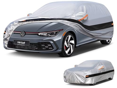 Holthly 10 strati Telo Copriauto per VW Golf/Volkswagen Golf 4/5/6/7/8(2012-2025),100% copertura auto impermeabile,Telo Copri Auto per Esterno,impermeabile,protezione UV,antivento,antipolvere.