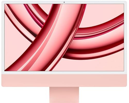 Apple iMac 2023, M3 Chip Con 8CPU e 10GPU (24-pollici, 8GB di RAM, 256GB memoria SSD, 2porte) Rosa (Ricondizionato)