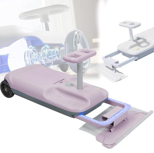 Kinder-Aufsitz-Gokart mit Bodenwischer – Elektro-Gokart mit Doppelantrieb für Drinnen und Draußen – Leuchtende Räder, Aufbewahrung Inklusive – Ab 3 Jahren,Pink