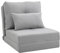 HOMCOM Bodensessel 2-in-1 Klappbett mit Verstellbarer Rückenlehne Bodensofa mit Zierkissen, Bodensitzkissen für Wohnzimmer, Schlafzimmer, Leinen, Grau