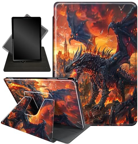 for Amazon Kindle Fire Max 11 Case (13th Generation, 2023 Release) 11,360 Degree Rotating Stand Smart Protective Cover Case for Amazon Fire Max 11 (2023 Release),Black Dragon