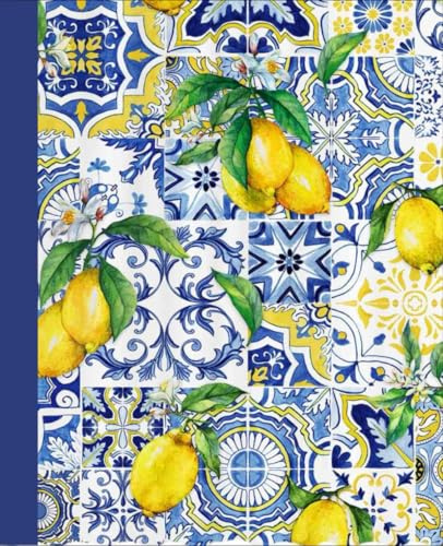 Mediterranean Lemon Tile Notebook: summer vibes journal