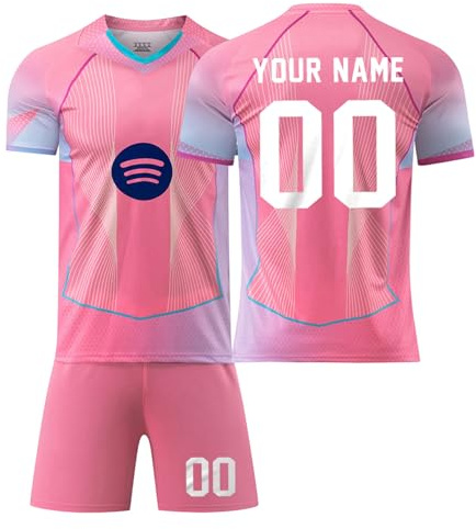 Generico Maglia Calcio Bambino 2025 2026 Maglietta Personalizzata Nome e Numero Uomo da Personalizzare Tuta Allenamento T-Shirt e Pantaloncini Set Regali Ragazzi da Calcio per Tifosi