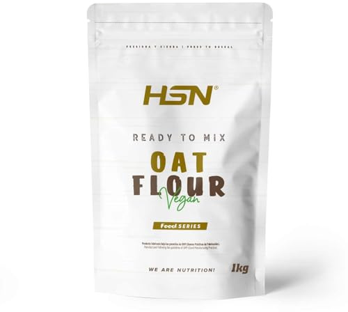 HSN Harina de Avena de Sabores Instantánea en Polvo | Sin Sabor 1Kg = 20 Tomas por Envase | Sin Azúcares Añadidos | Ideal Tortitas de Avena, Batidos de Proteínas | No-GMO, Vegano