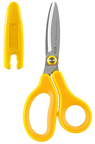 PLUS Japan, Schere Fitcut Curve Kids in Gelb für Linkshänder, 1er Pack (1x 1 Schere)