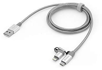 Verbatim 48869 câble USB 1 m USB A Micro-USB B/Lightning Aluminium, Gris - Câbles USB (1 m, USB A, Micro-USB B/Lightning, Mâle, Aluminium, Gris)
