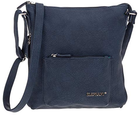 Elephant Handtasche Damen klein City 3182 Kunstleder Umhängetasche klein + Etui (Blau)