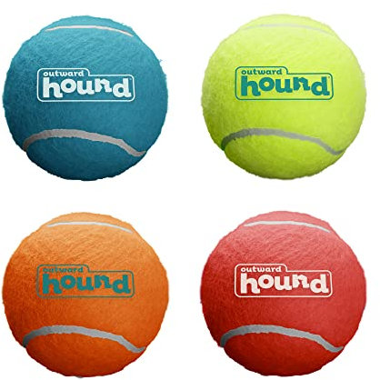 Outward Hound Squeaker Ballz - Hundespielzeug zum Apportieren - Größe M - 4er-Pack