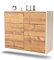 Dekati Sideboard Tempe hängend (92x77x35cm) Korpus Weiss matt - Front Holz-Design Pinie - Push to Open