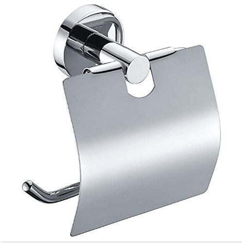 aoory Toilettenpapierhalter mit Deckel Saugnapf Bohren Wandhalter Toilettenpapierhalter Edelstahl