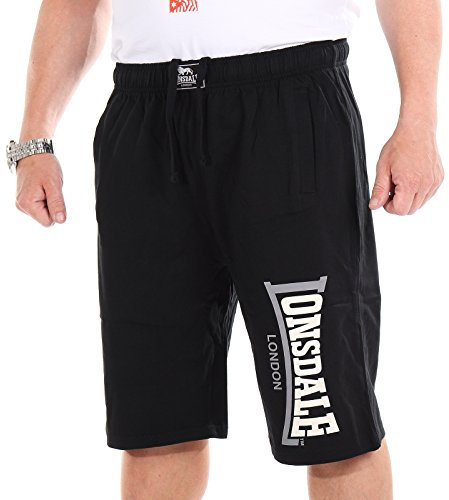 Lonsdale Herren Shorts Logo Jam Normale Passform, Black, 4XL