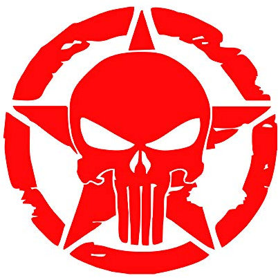 MIGNATIS Army Soldier Star (Punisher Aufkleber Aufkleber) Aufkleber 2 Stück rechts Links Set Armee-Aufkleber, Cherokee Aufkleber, Auto-Aufkleber