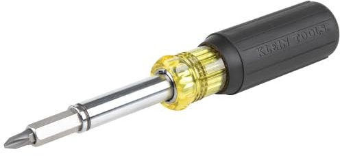KLEIN TOOLS Tournevis magnétique 11 en 1 avec 8 embouts et 3 tailles de vis à écrous, poignée de coussin 32500MAG
