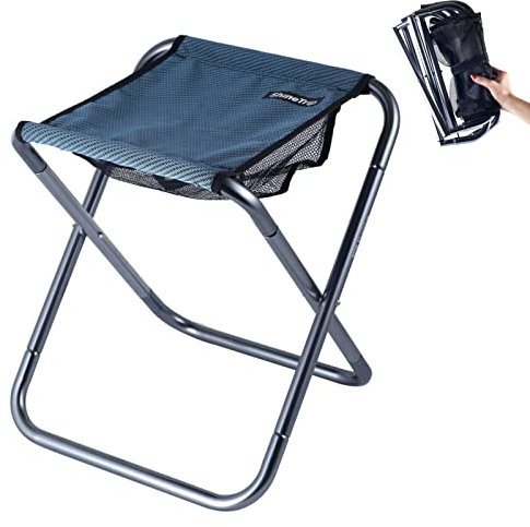 TRIWONDER Camping Hocker, Klapphocker, Leicht und klappbar, Faltbar Hocker für Angeln Picknick Outdoor (Blau - L)