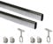 Emuca - Kit de barra de armario oval 1150mm y soportes, cromado, Lote de 2