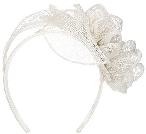 Seeberger Kaljeta Sinamay Fascinator Kopfschmuck Anlasshut Brauthut (One Size - weiß)