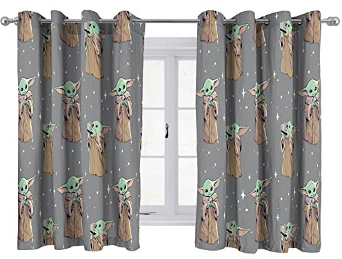 Jay Franco Star Wars The Mandalorian Neugieriges Klein 137cm x 168cm Vorhänge - 2-teilige