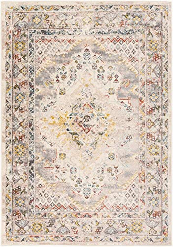 Livabliss Casablanca Vintage groß - Wohnzimmer 80x220 cm, Esszimmer, Schlafzimmer, Orientalischer e Boho Style - Carpet Living Room, Bunter Muster, Taupe und Creme