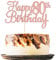 Gyufise 3Pcs Rose Gold Happy 80th Birthday Cake Topper Glitter 80th Birthday Cake Pick Cheers to 80 Years Old Eighty Fabulous Cake Decorations for 80th Birthday Theme Party Supplies