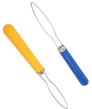 DHinkyoung 2 Pcs Button Hooks One Hand Buttons Aids Bright Dressing Aid Device Tool Button Assist Devices with Comfort Grip Handle for Arthritis, Independent Living(Random Colors)