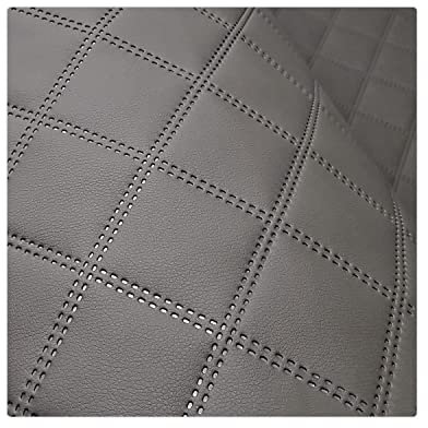 Kunstleder Meterware Stoffe zum Nähen Dunkelgrau Wasserdichte Polsterung (1 Stk- Breite: 140cm x Länge: 100cm) Polsterstoff Polster für Möbel Schuhe Handtaschen Steppung 7x7 cm